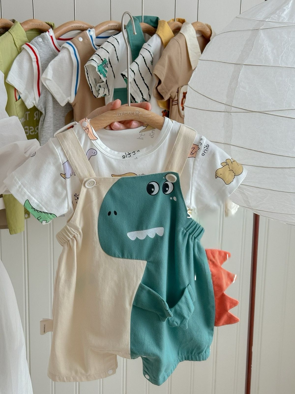 Jardineira Infantil Dino Estampas