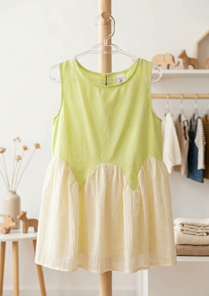 Vestido Infantil Verde Babado