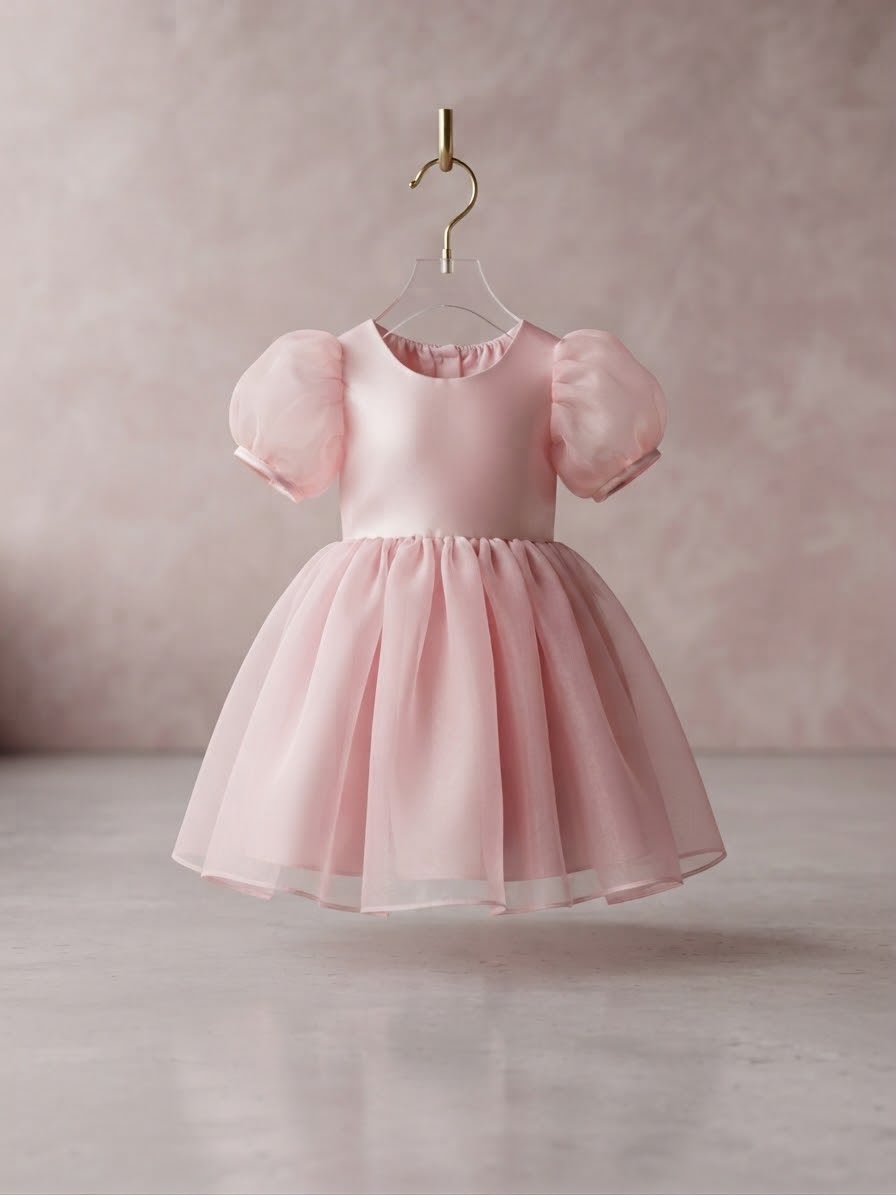 Vestido Infantil Rosa Bufante