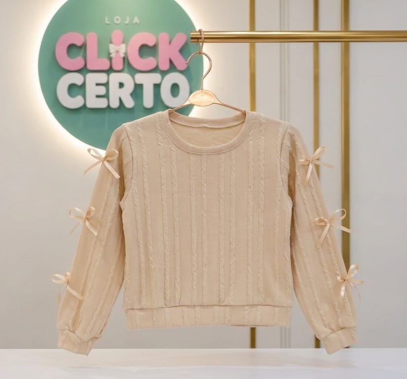 Blusa Infantil Canelada Lacinhos