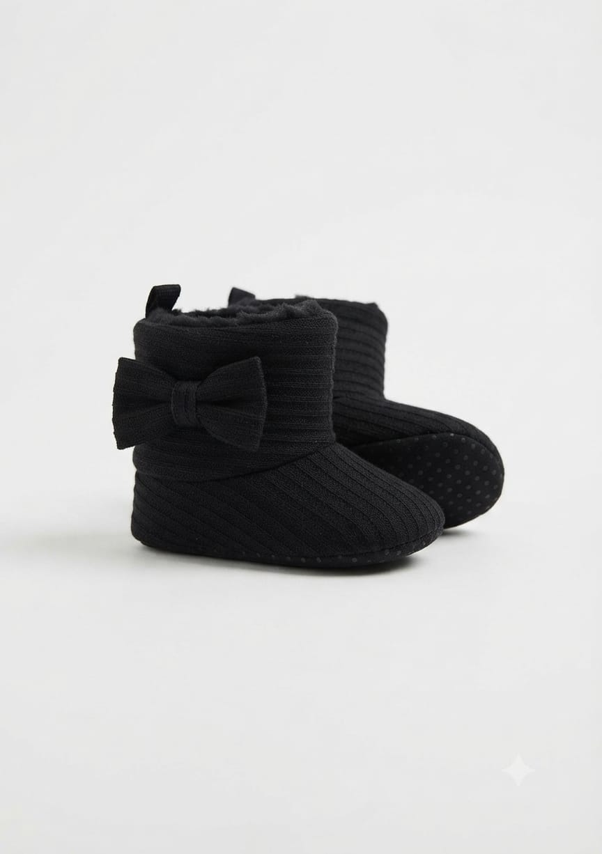 Bota Infantil Preta Lacinho