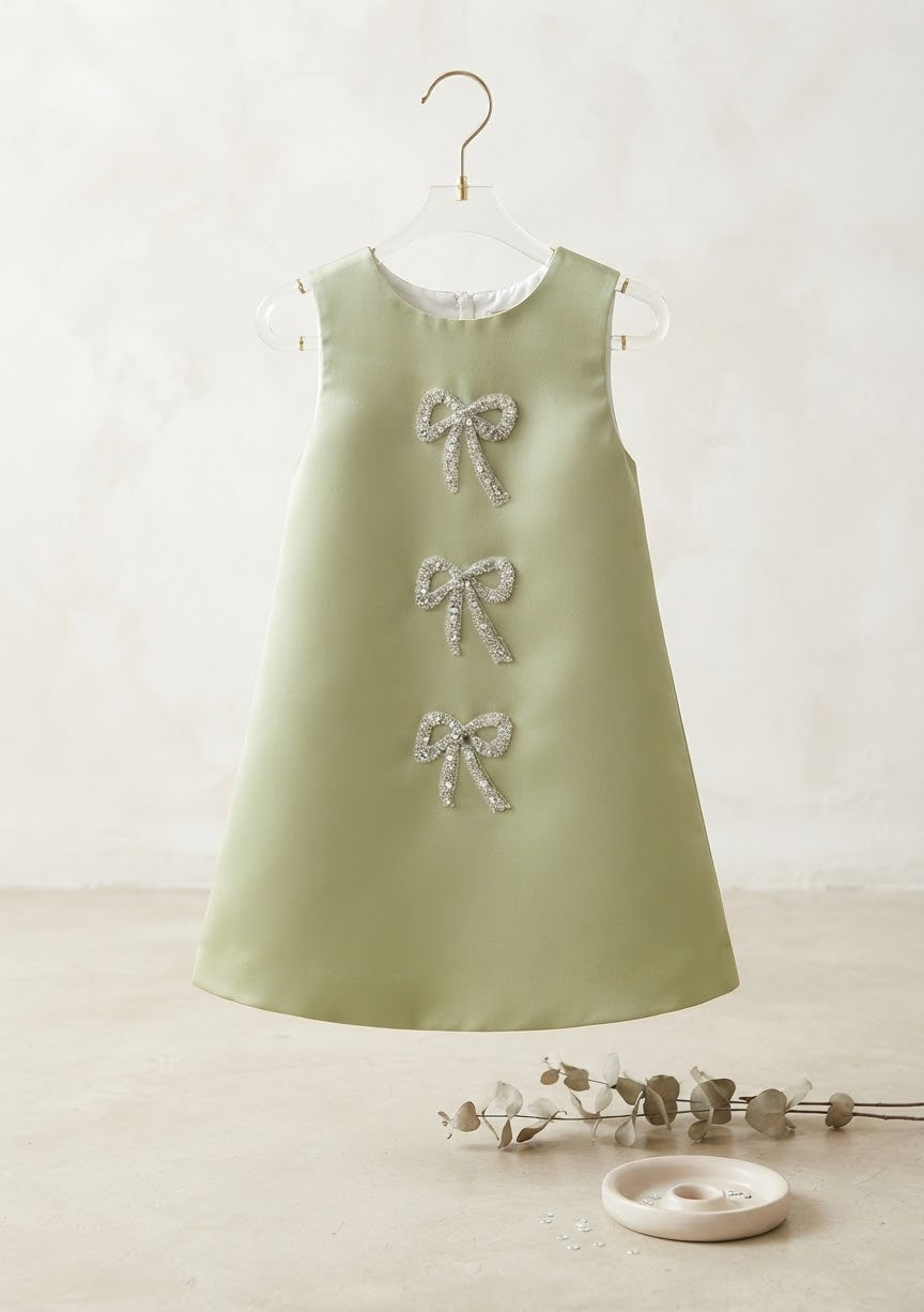 Vestido Infantil Lacinhos Brilhantes