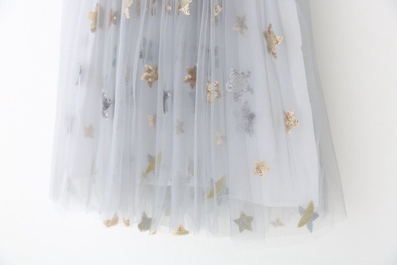 Vestido Tule Estrelinhas