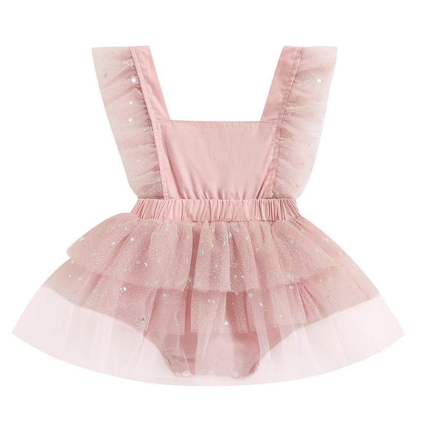Body Infantil Feminino Rose Tule