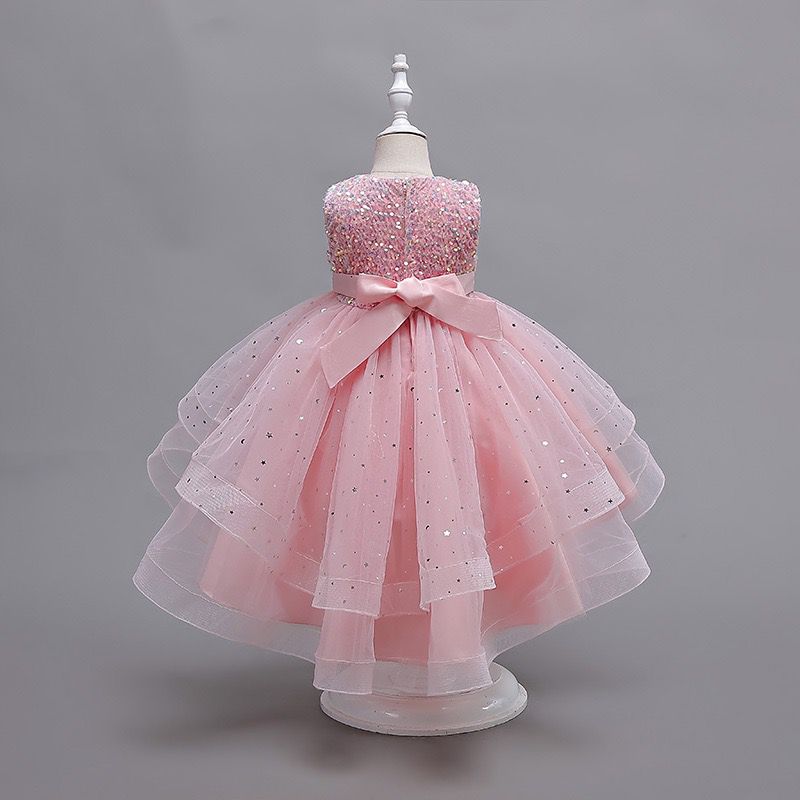 Vestido Infantil Brilhante Lacinho