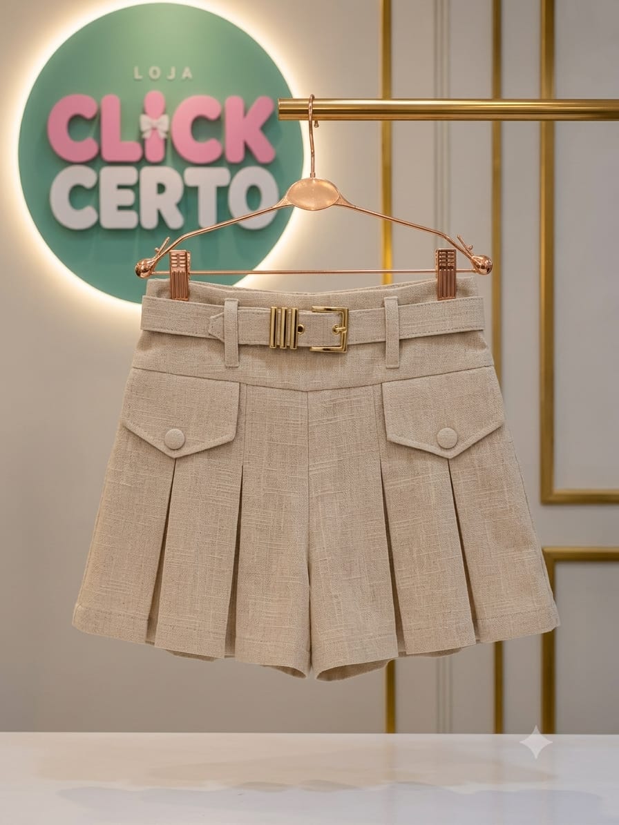 Shorts Saia Infantil Com Cinto