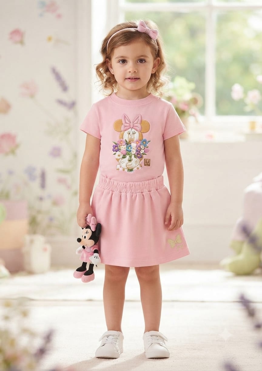 Conjunto Infantil Minnie Flores
