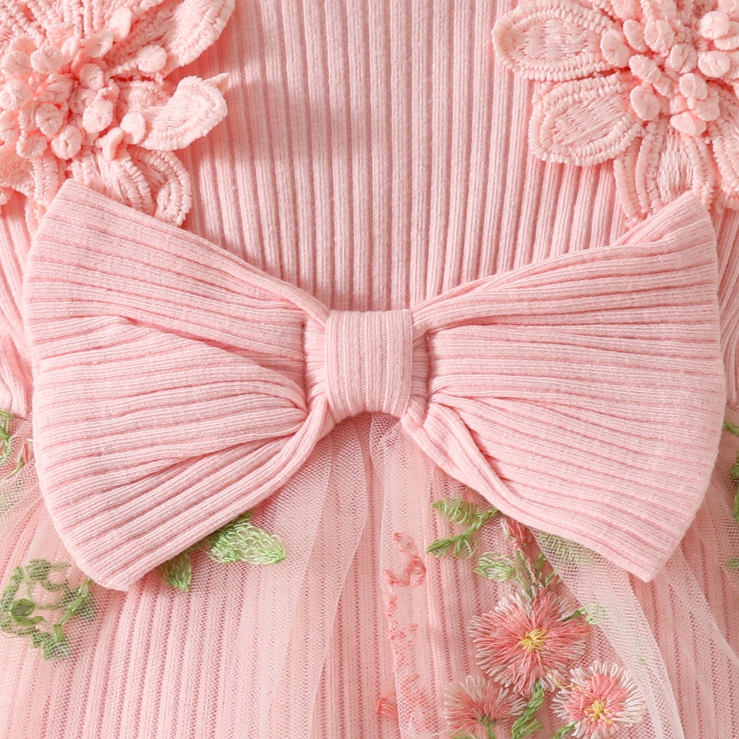 Body Infantil Feminino Floral Com Tule