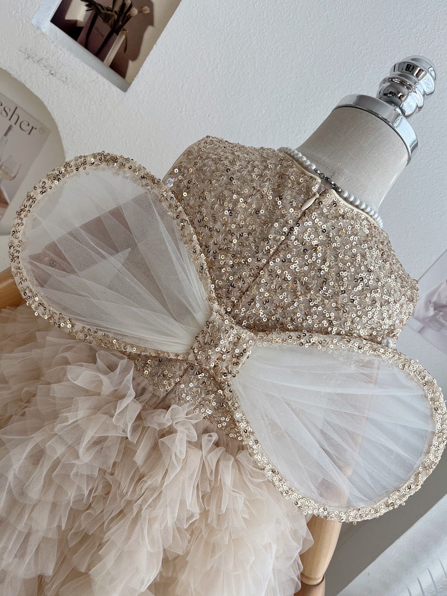 Vestido Infantil Brilhante com Asinha