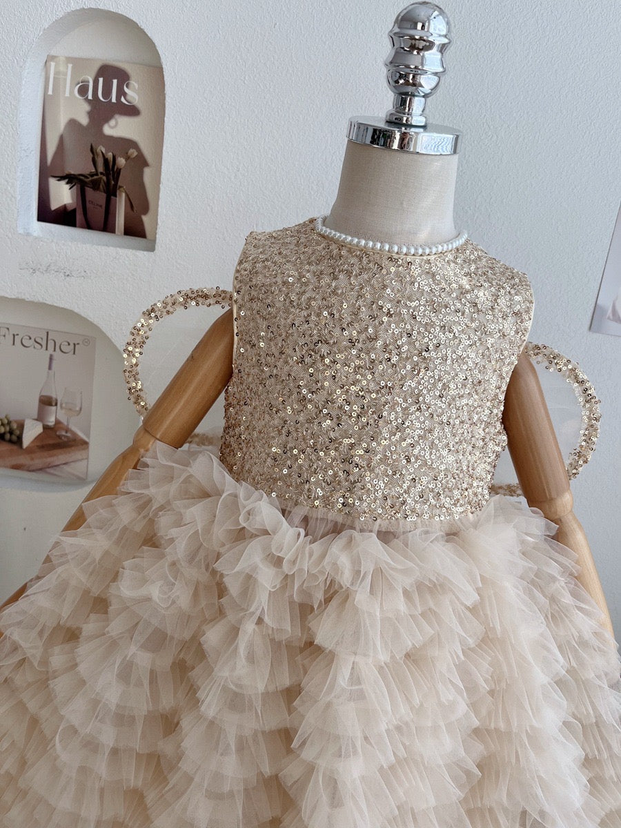 Vestido Infantil Brilhante com Asinha
