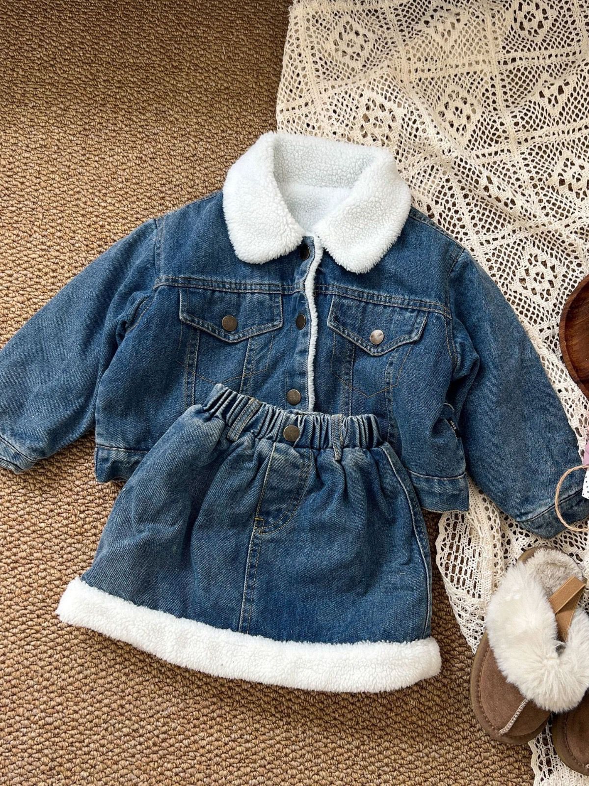 Conjunto Infantil Jeans Pelinhos