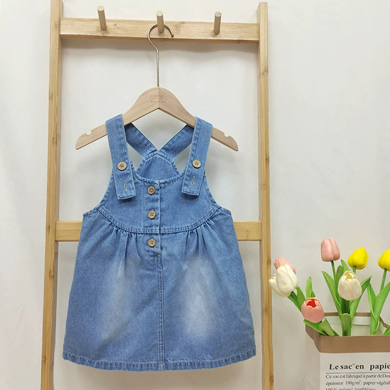 Jardineira Infantil Jeans Botões