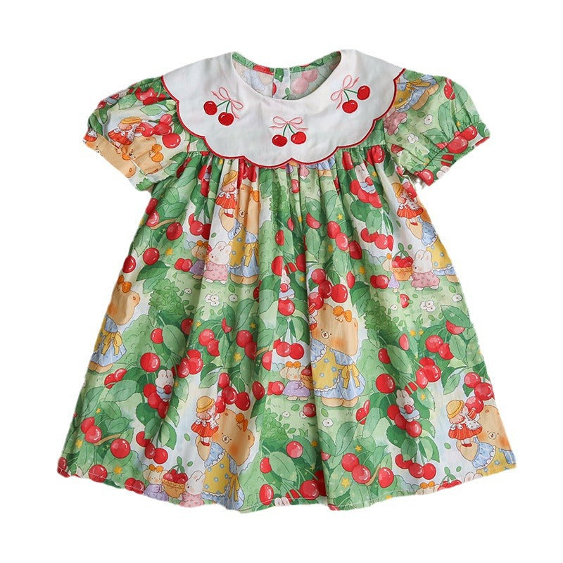 Vestido Infantil Gola Cerejinhas