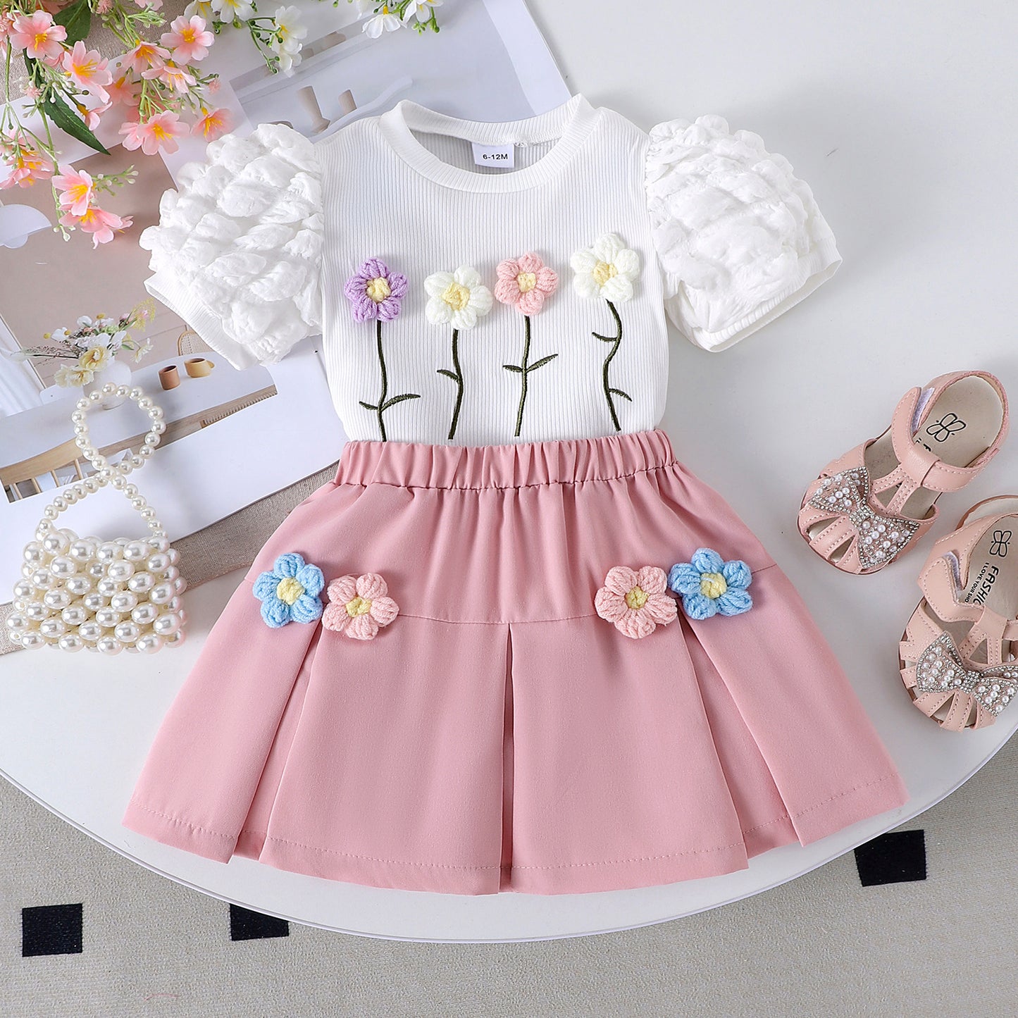 Conjunto Infantil Feminino Verão Florzinhas