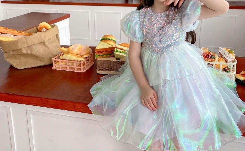 Vestido De Festa Infantil Lantejoulas Brilhante