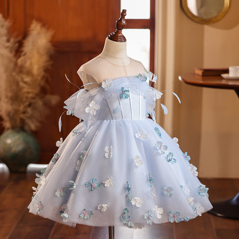 Vestido Infantil Azul Borboletinhas