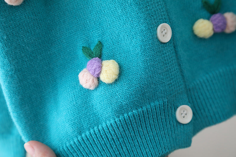 Cardigan Infantil Feminino Tricô Bolinhas