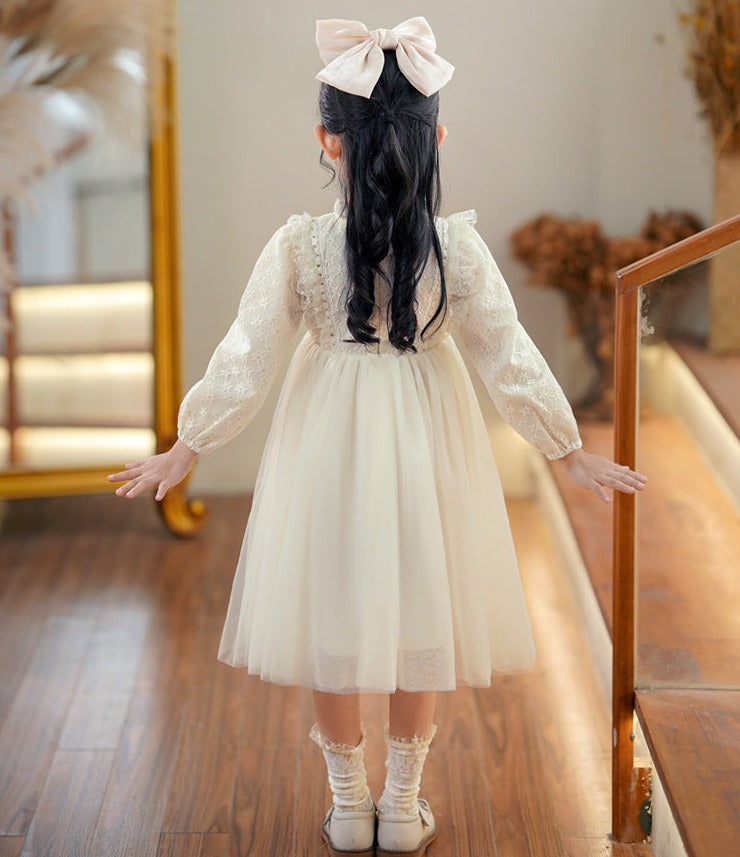 Vestido Infantil Flores e Lacinho