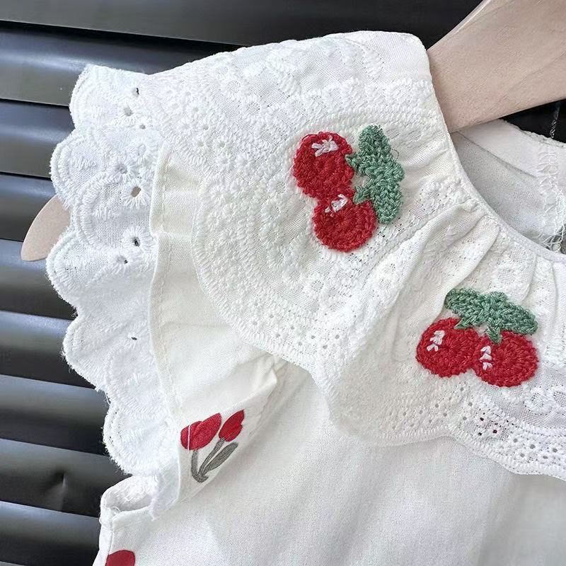 Body Infantil Feminino Verão Cerejinhas