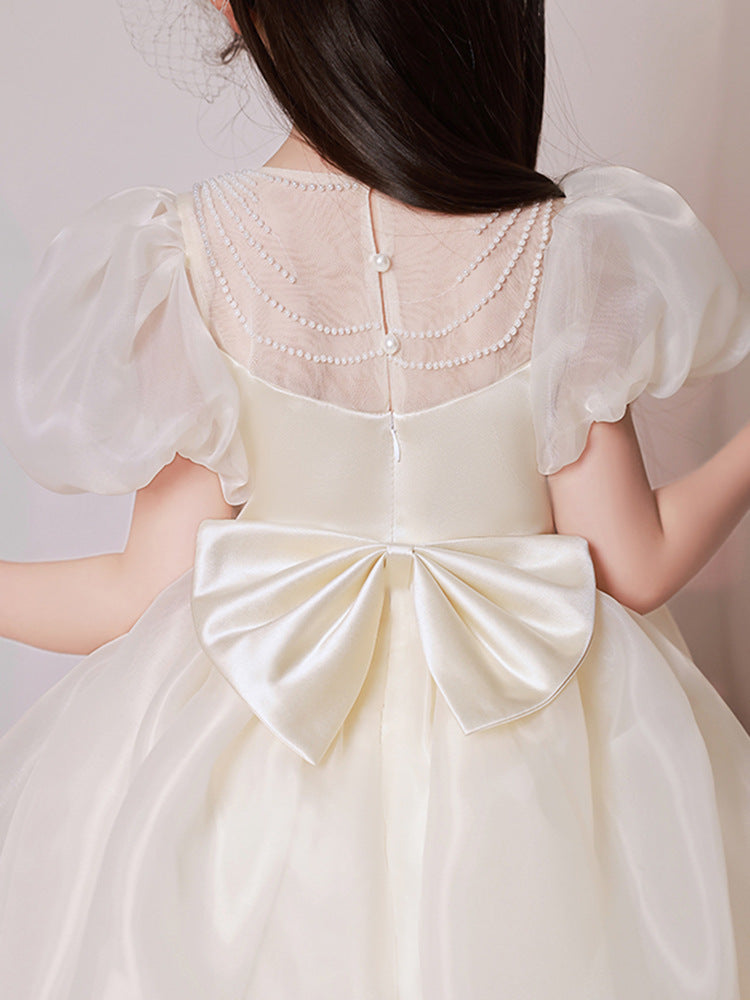 Vestido De Festa Pérolas Laçinho