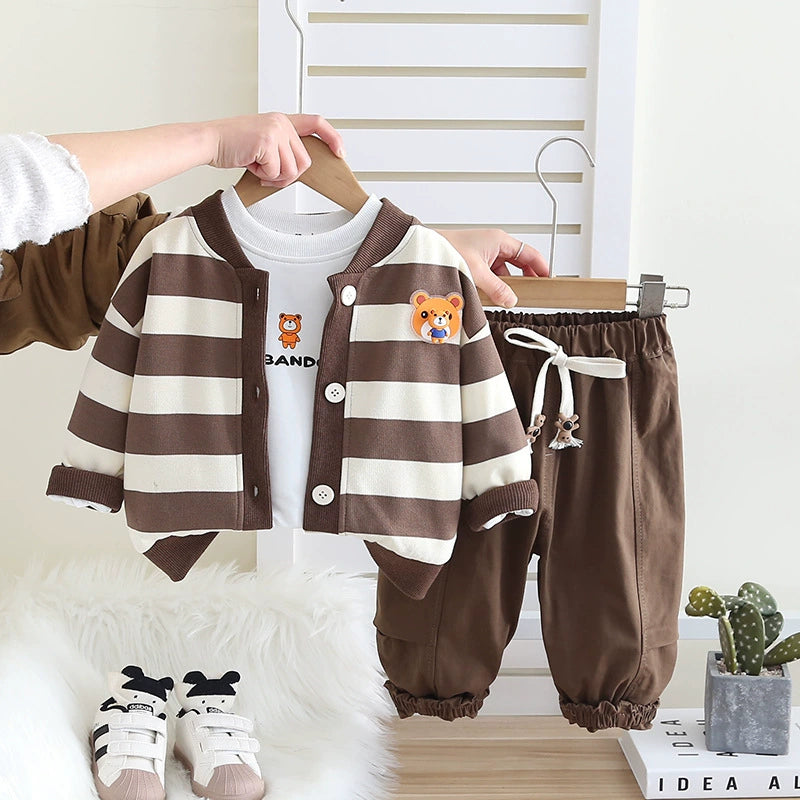 Conjunto Infantil Masculino Bolsos Ursinho