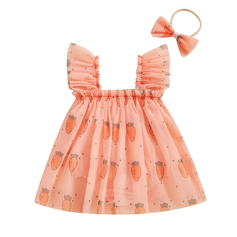 Vestido Infantil Cenourinha/ Trevinho