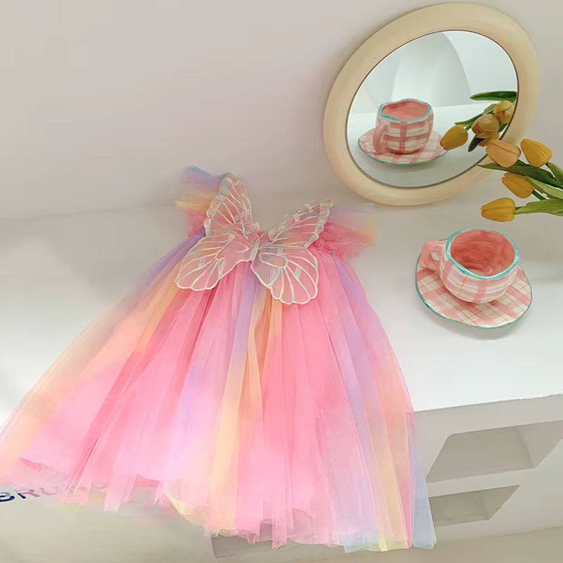 Vestido Infantil Degrade Borboleta