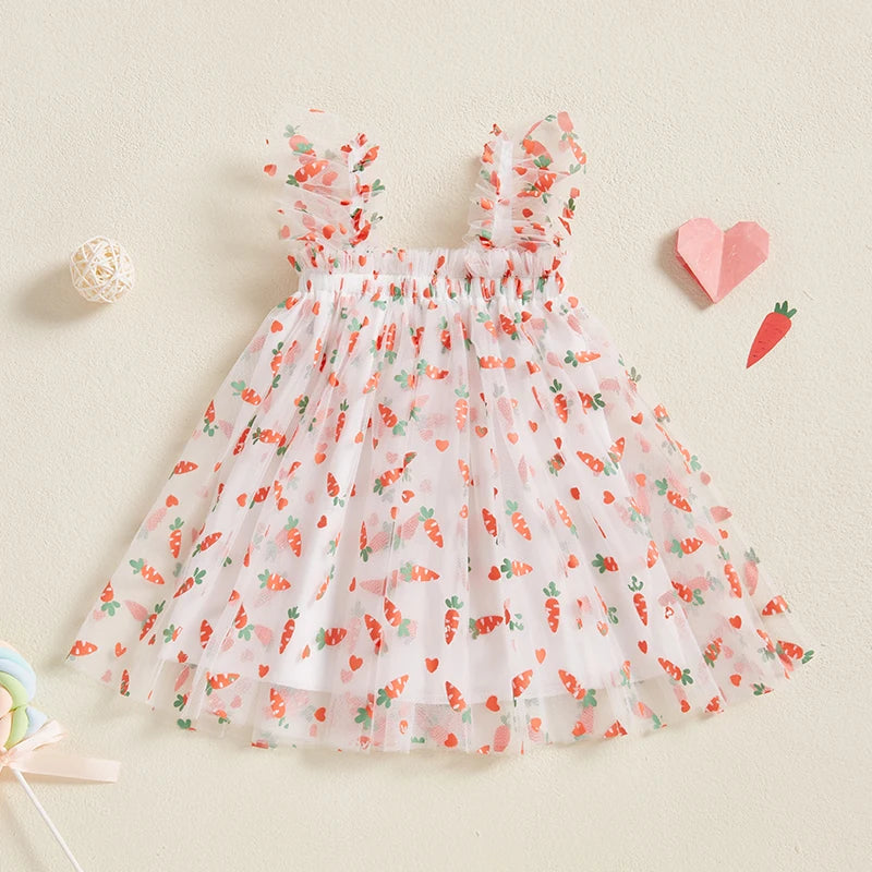 Vestido Infantil Tule Páscoa