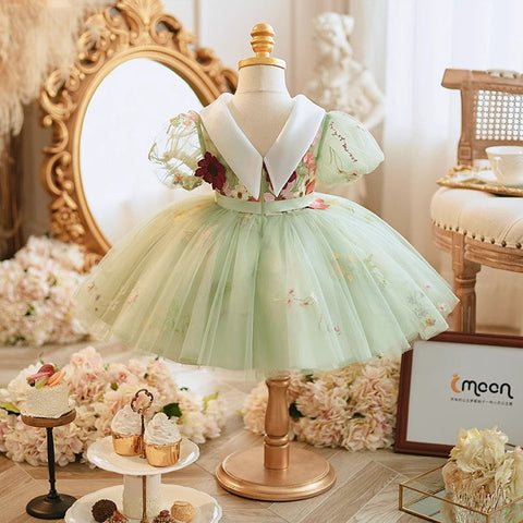 Vestido Infantil Jardim Encantado Verde