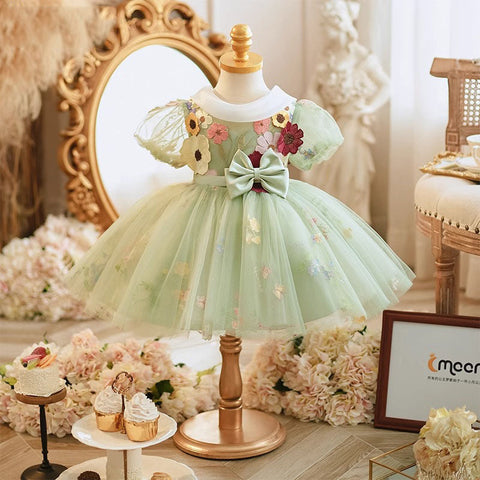 Vestido Infantil Jardim Encantado Verde