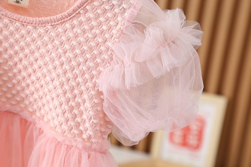 Vestido Infantil Rosa Tule