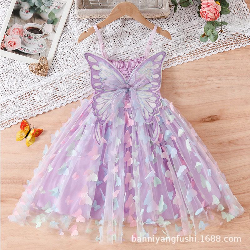 Vestido Infantil Asa de Borboleta
