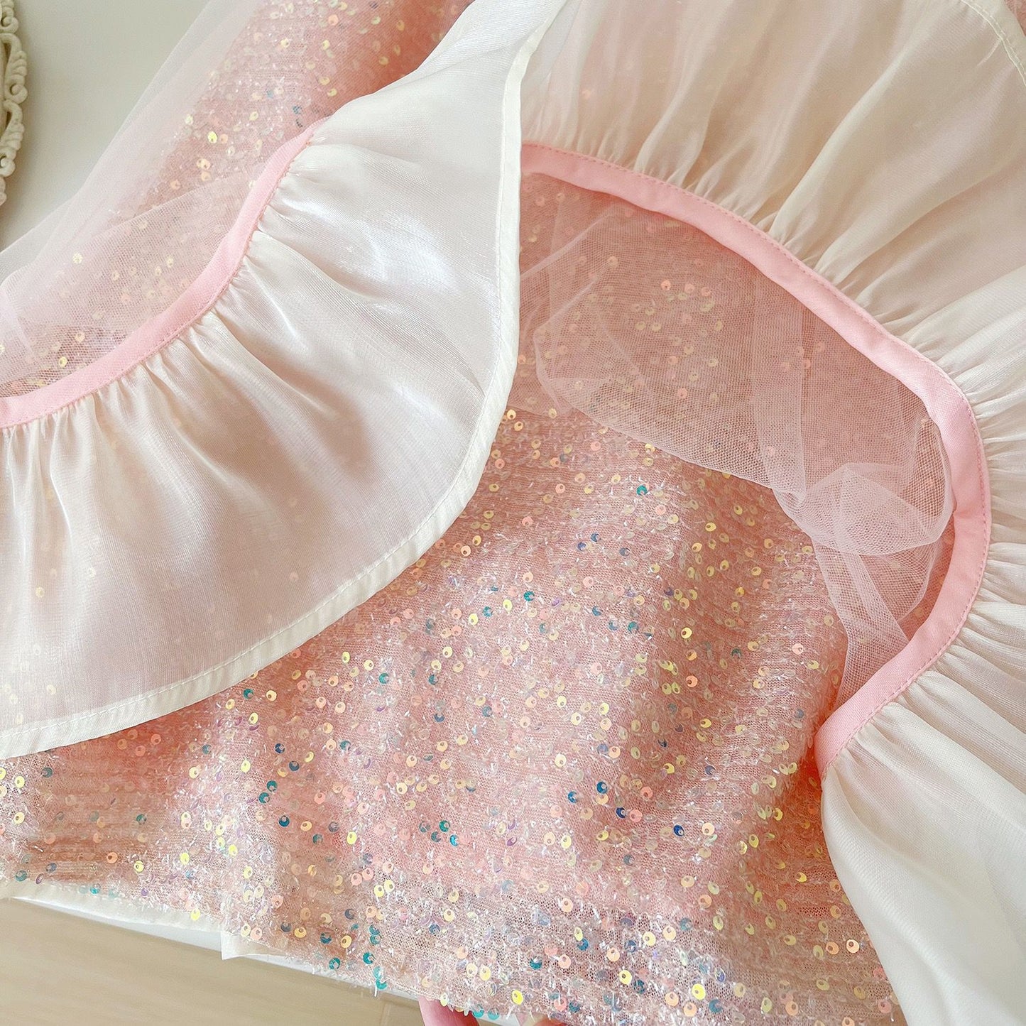 Vestido Infantil Tule Babadinho Brilhante