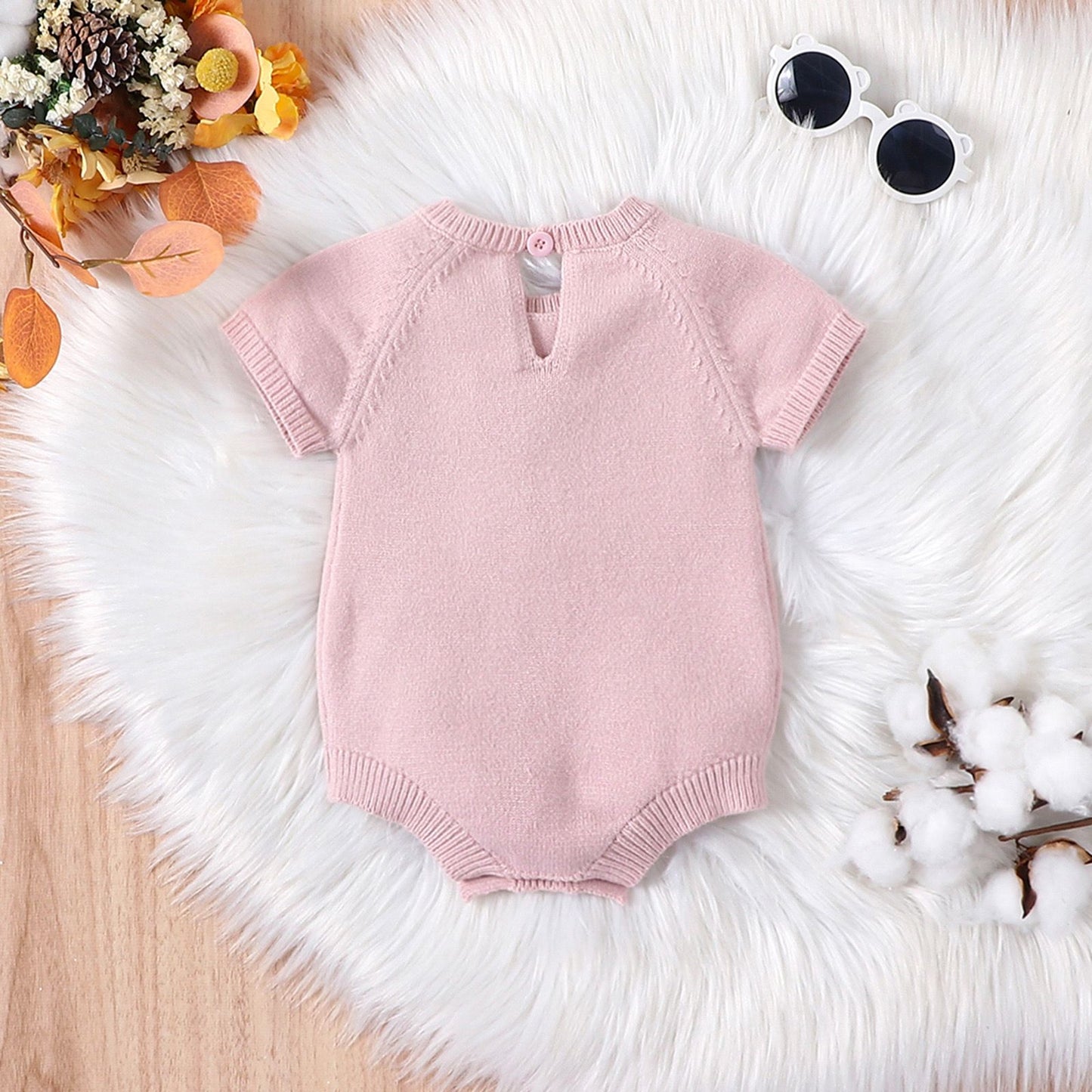 Body Infantil Tricô Rosa