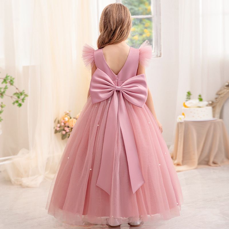 Vestido Infantil Tule Aplique Pérolas
