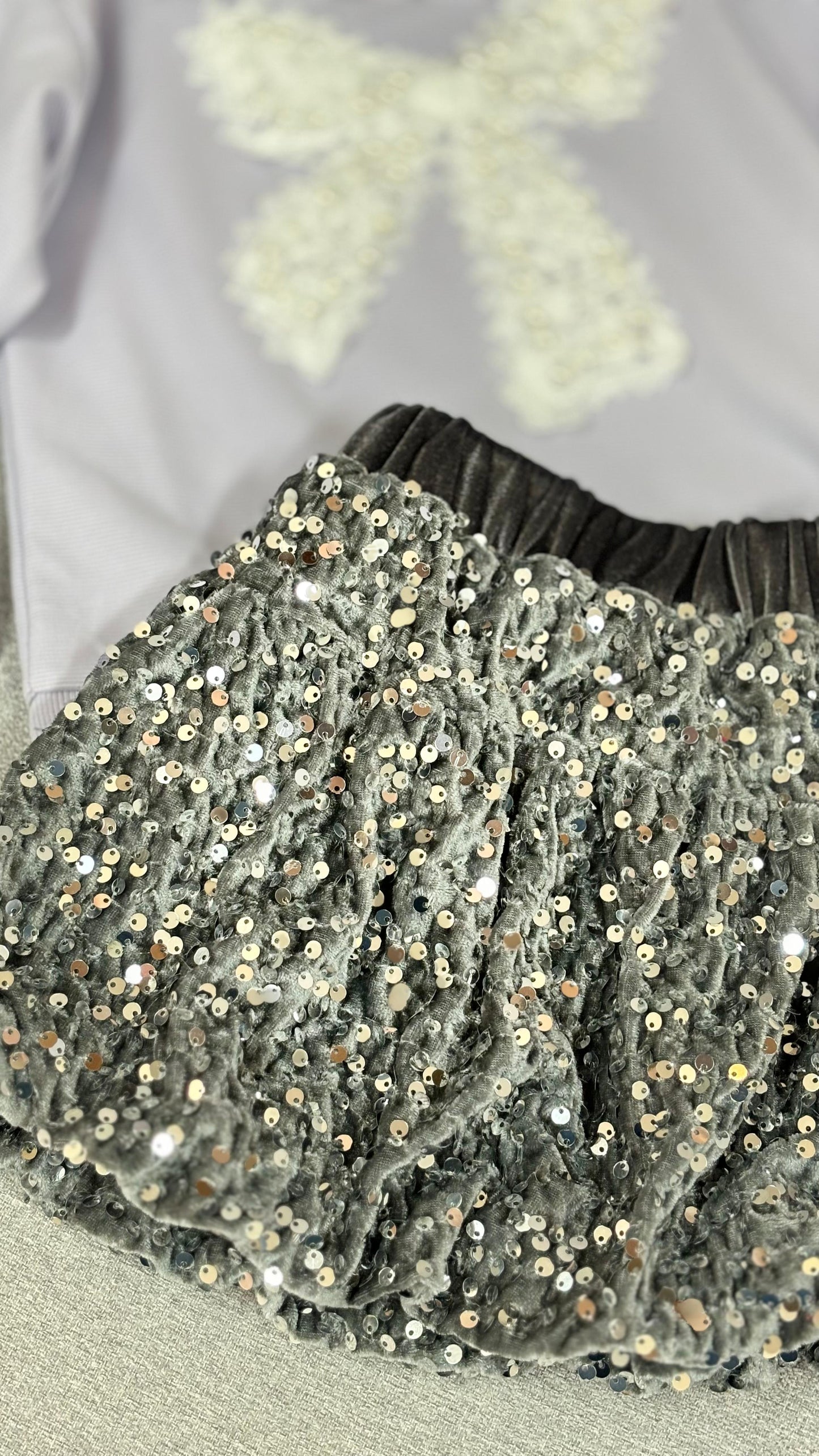 Conjunto Infantil Feminino Lacinho e Brilhos