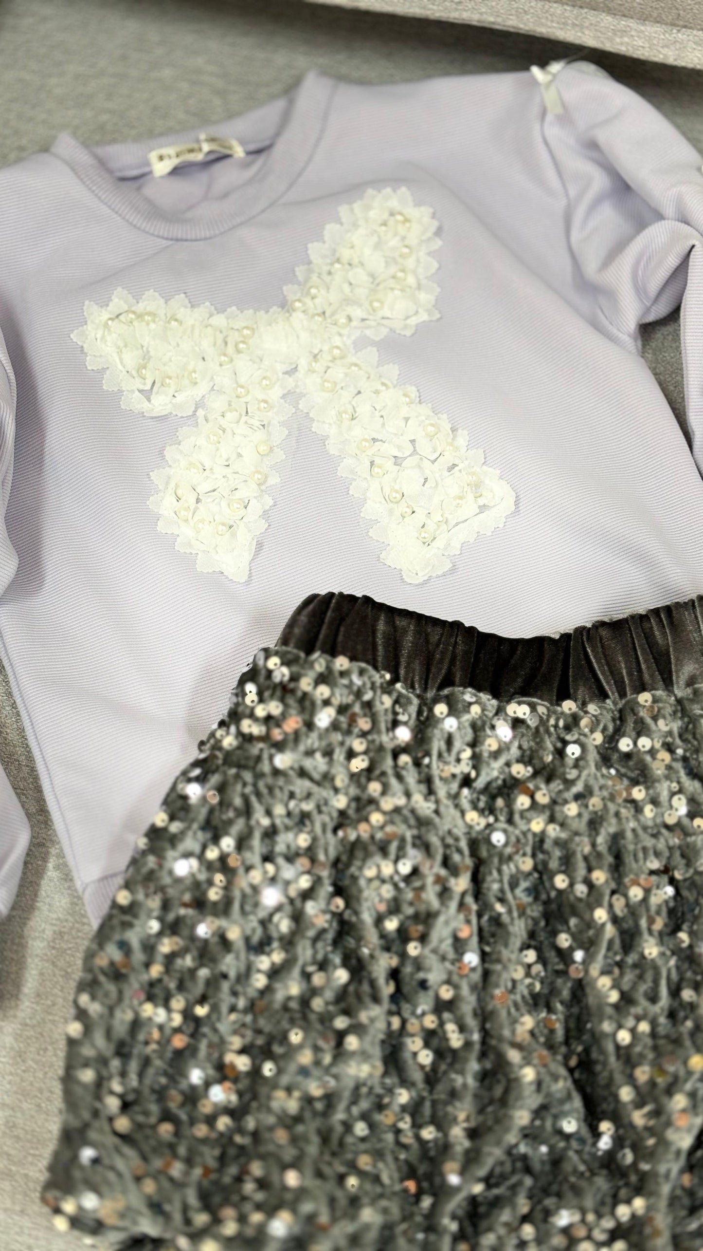 Conjunto Infantil Feminino Lacinho e Brilhos