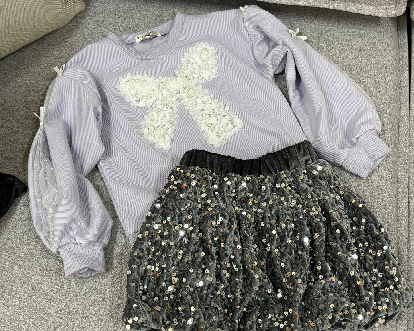 Conjunto Infantil Feminino Lacinho e Brilhos