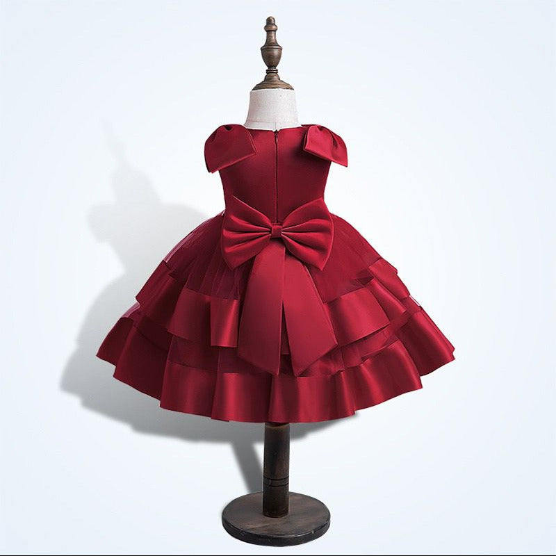 Vestido Infantil Vermelho Laços