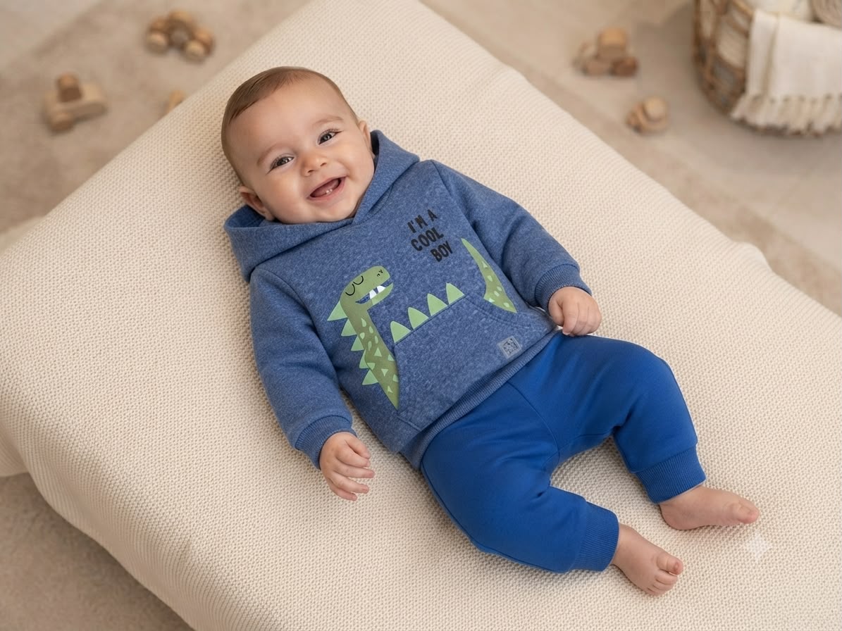 Conjunto Infantil Flanelado Dinossauro