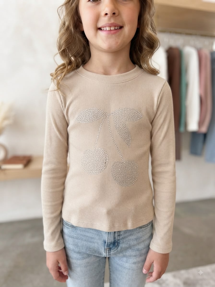 Blusinha Infantil Detalhes Pedras Brilhantes