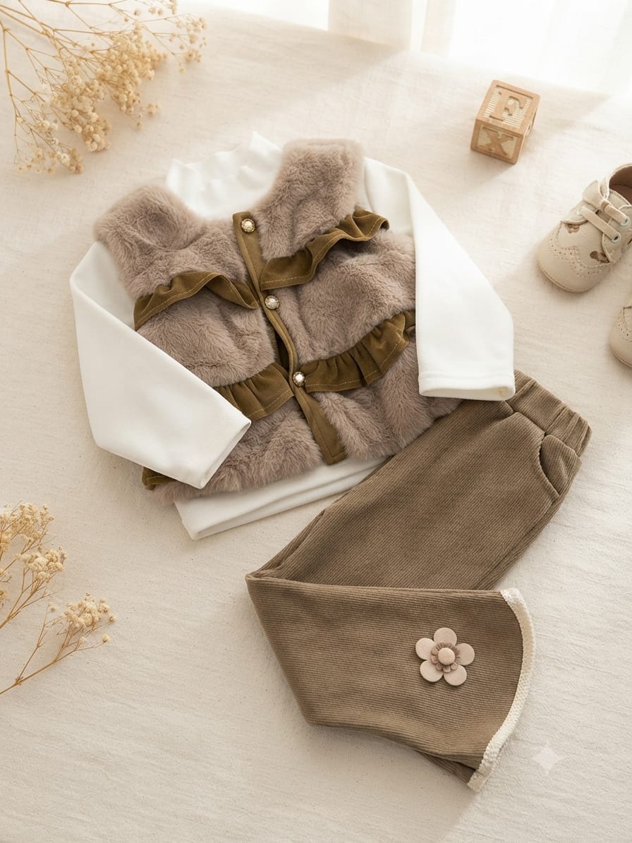 Conjunto Infantil 3 Peças Plush Florzinha