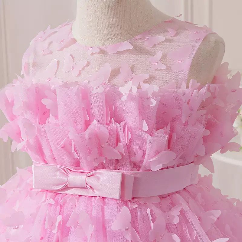 Vestido Infantil de Tule Borboletinhas