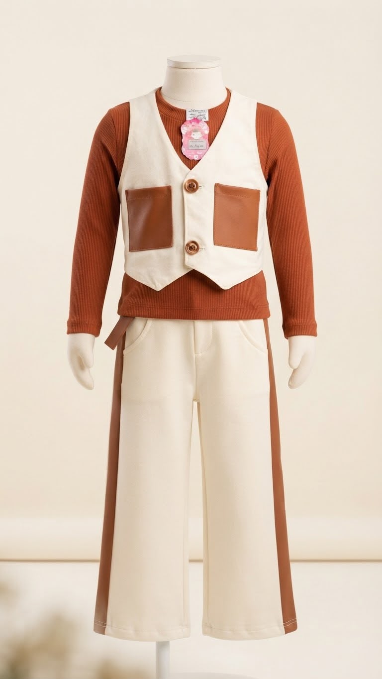 Conjunto Infantil Marrom Courinho