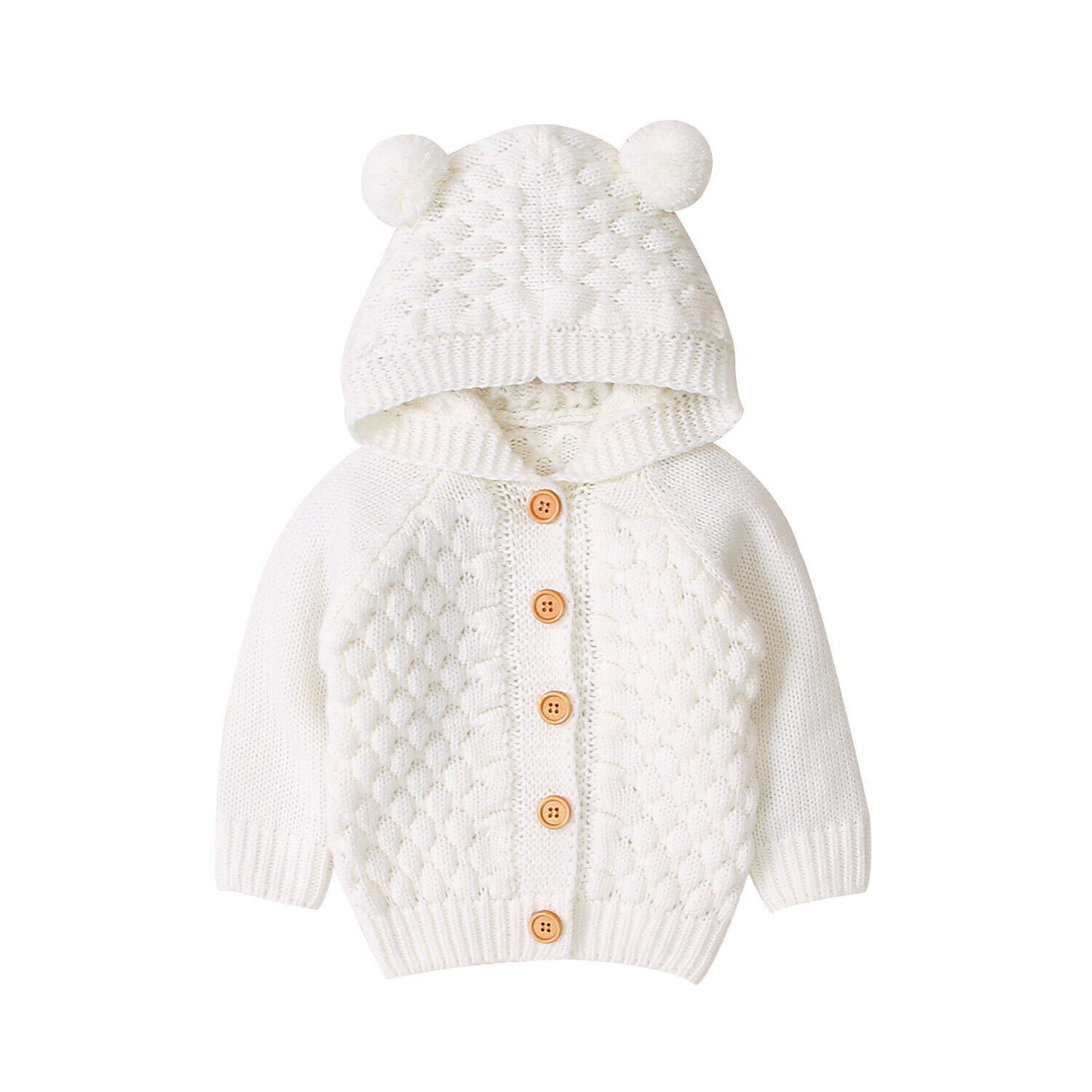 Cardigan Infantil Feminino com capuz Orelhinhas