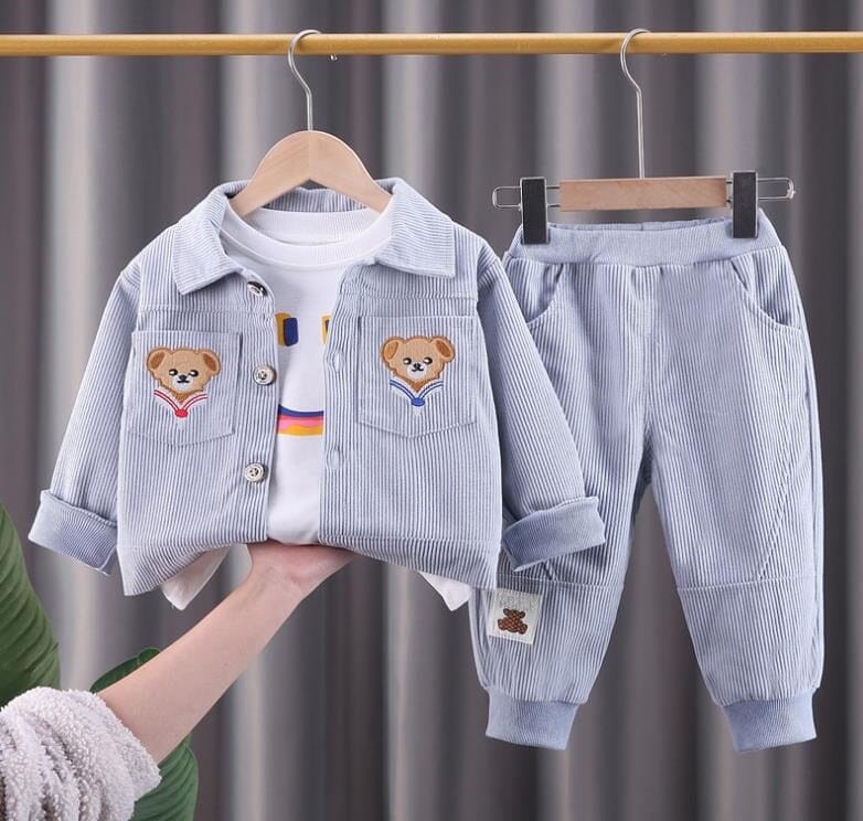 Conjunto Infantil Masculino Bolsos Ursinho