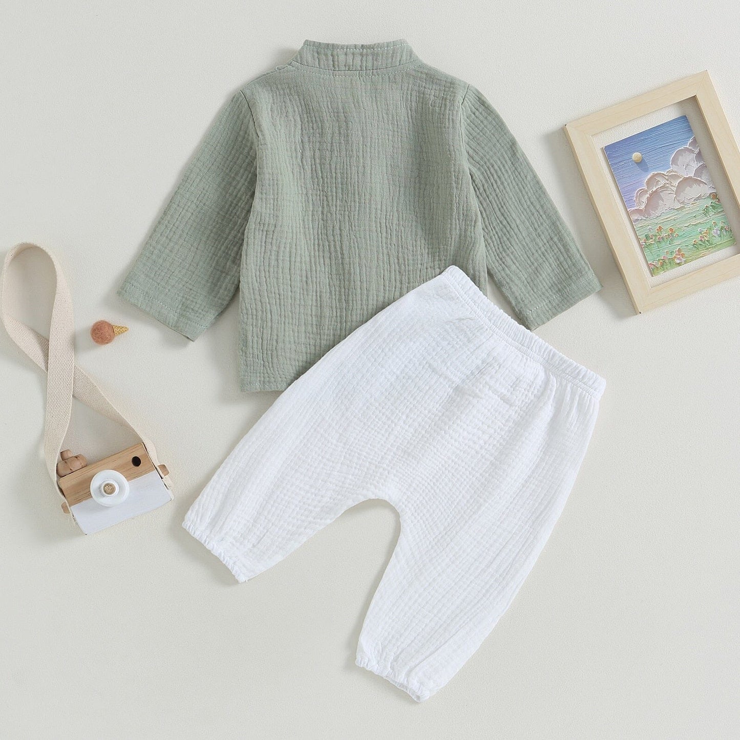 Conjunto Infantil Masculino Manga Longa Botões