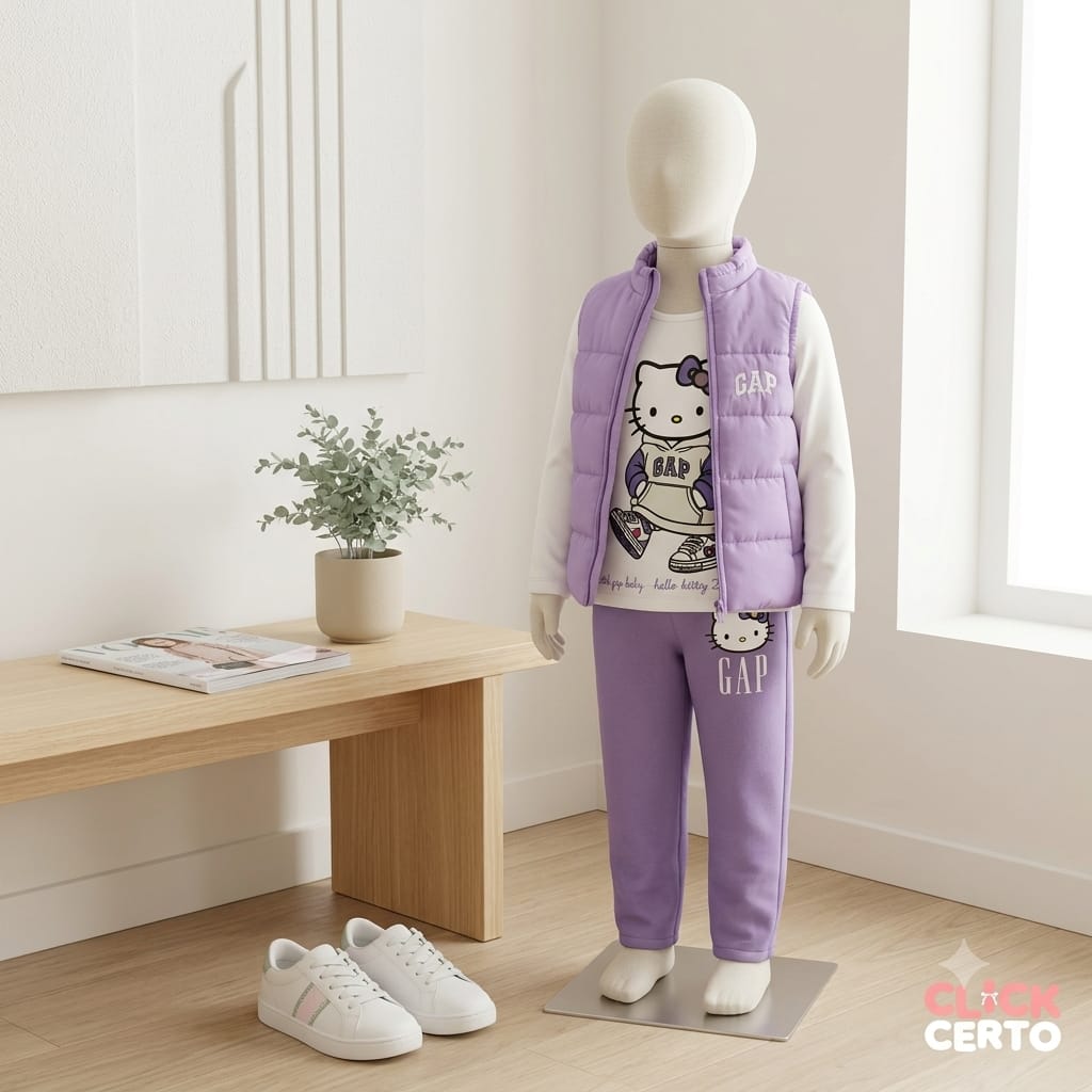 Conjunto Infantil Feminino Hello 3 Peças