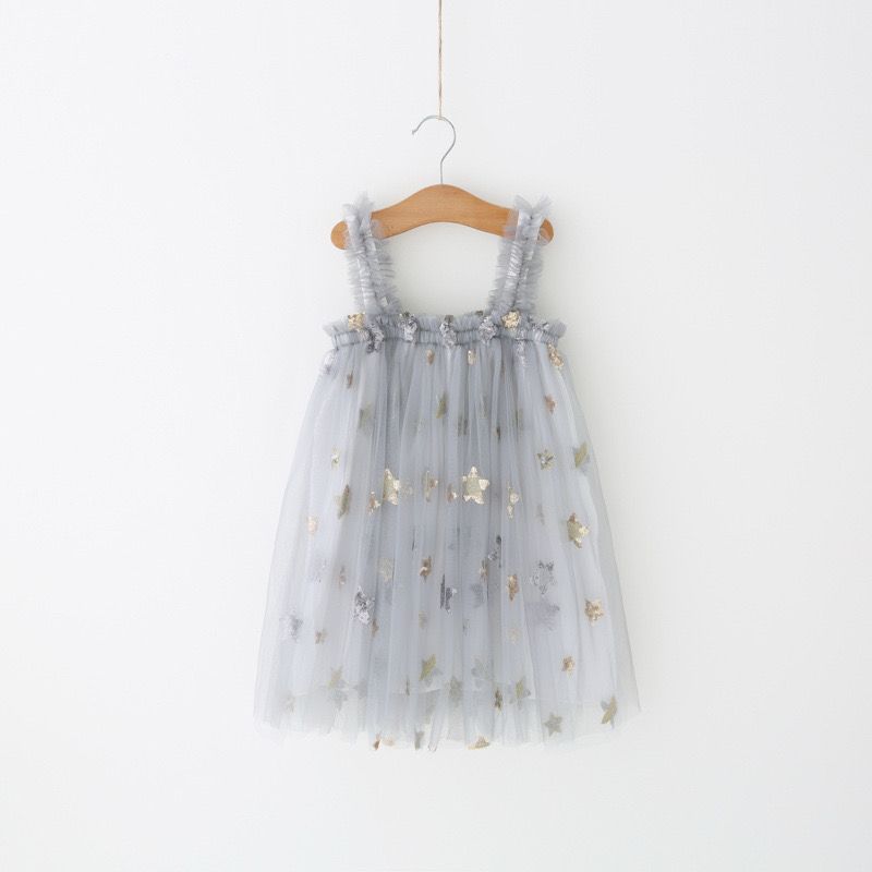 Vestido Tule Estrelinhas
