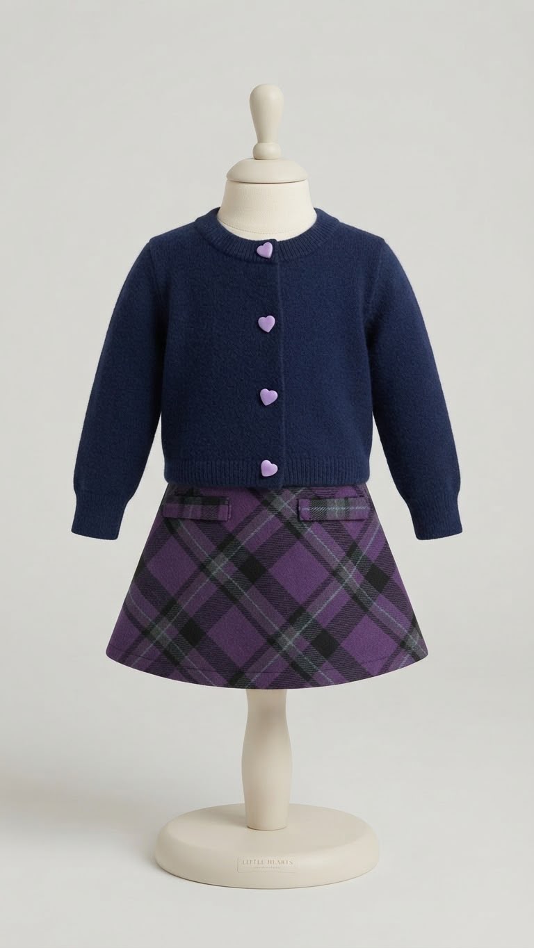Conjunto Infantil Roxo Xadrez